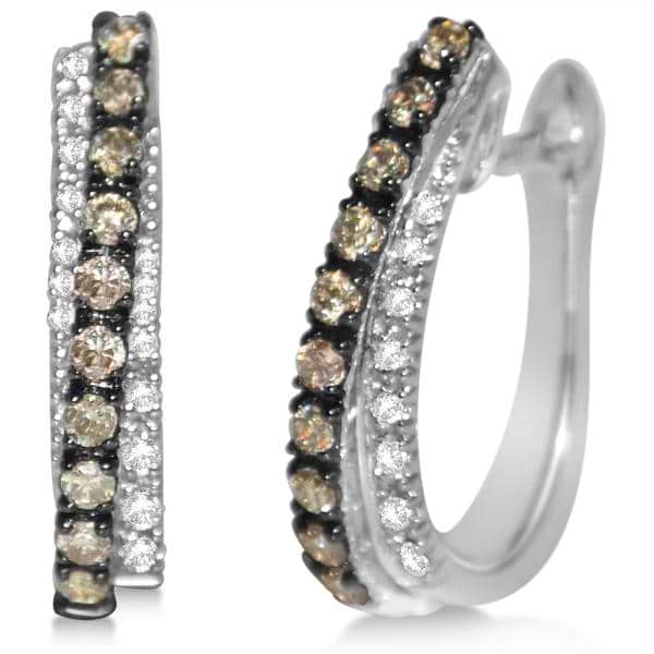 Diamond Huggie Earrings Black Rhodium in 14k White Gold (0.65ct)