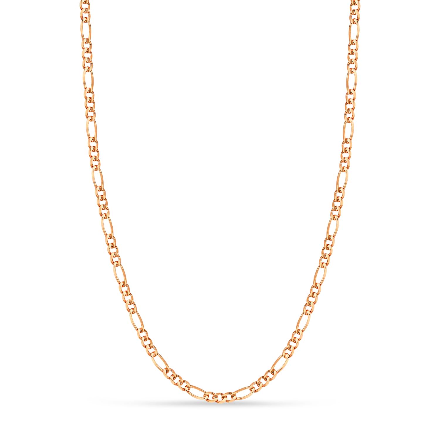 Figaro Chain Necklace With Lobster Lock 14k Rose Gold