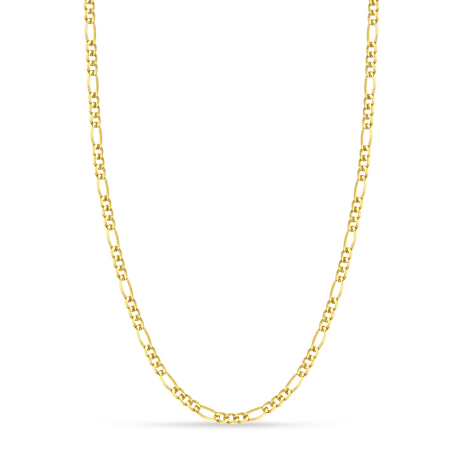 Figaro Chain Necklace With Lobster Lock 14k Yellow Gold