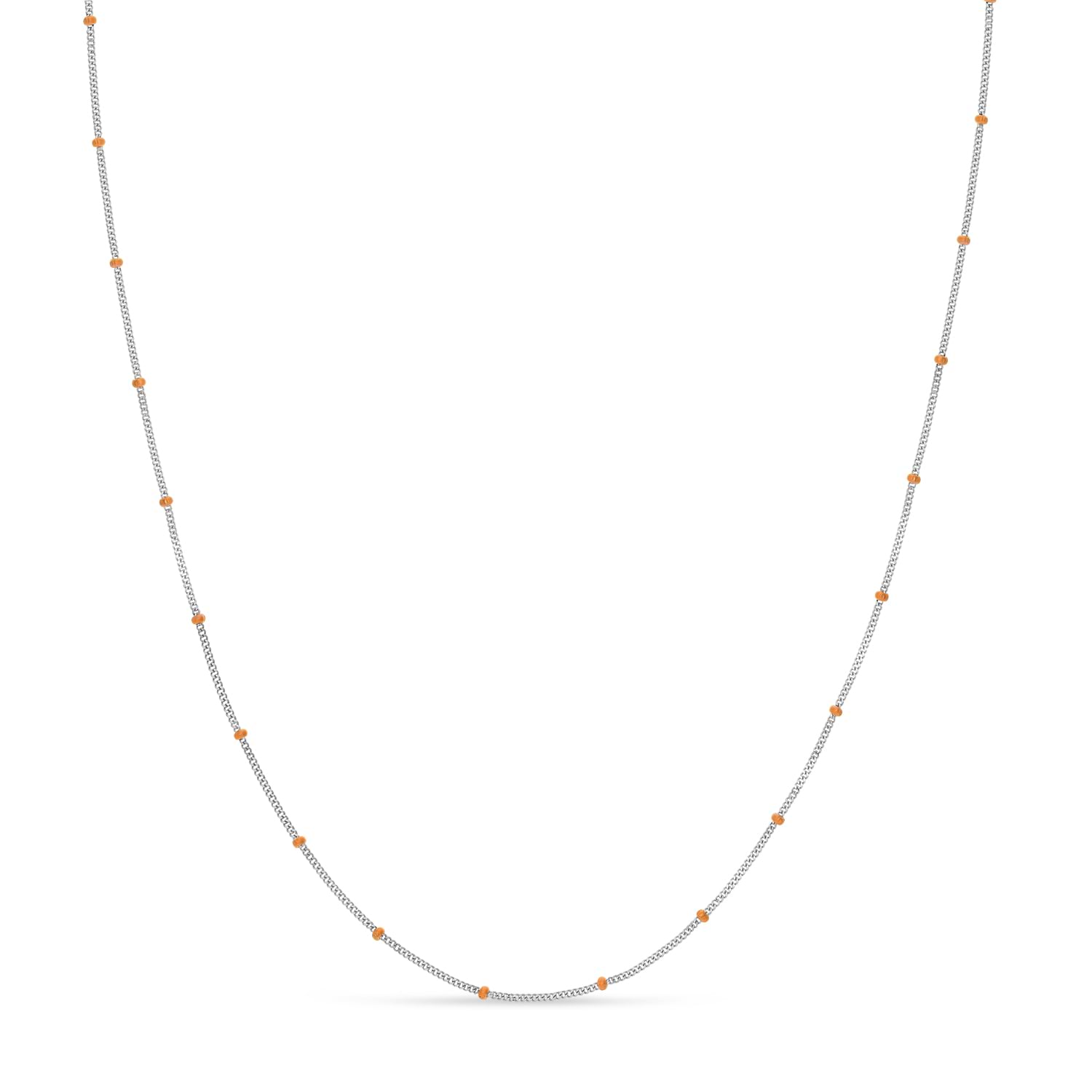 Curb Saturn Chain Necklace 14k Rose Gold