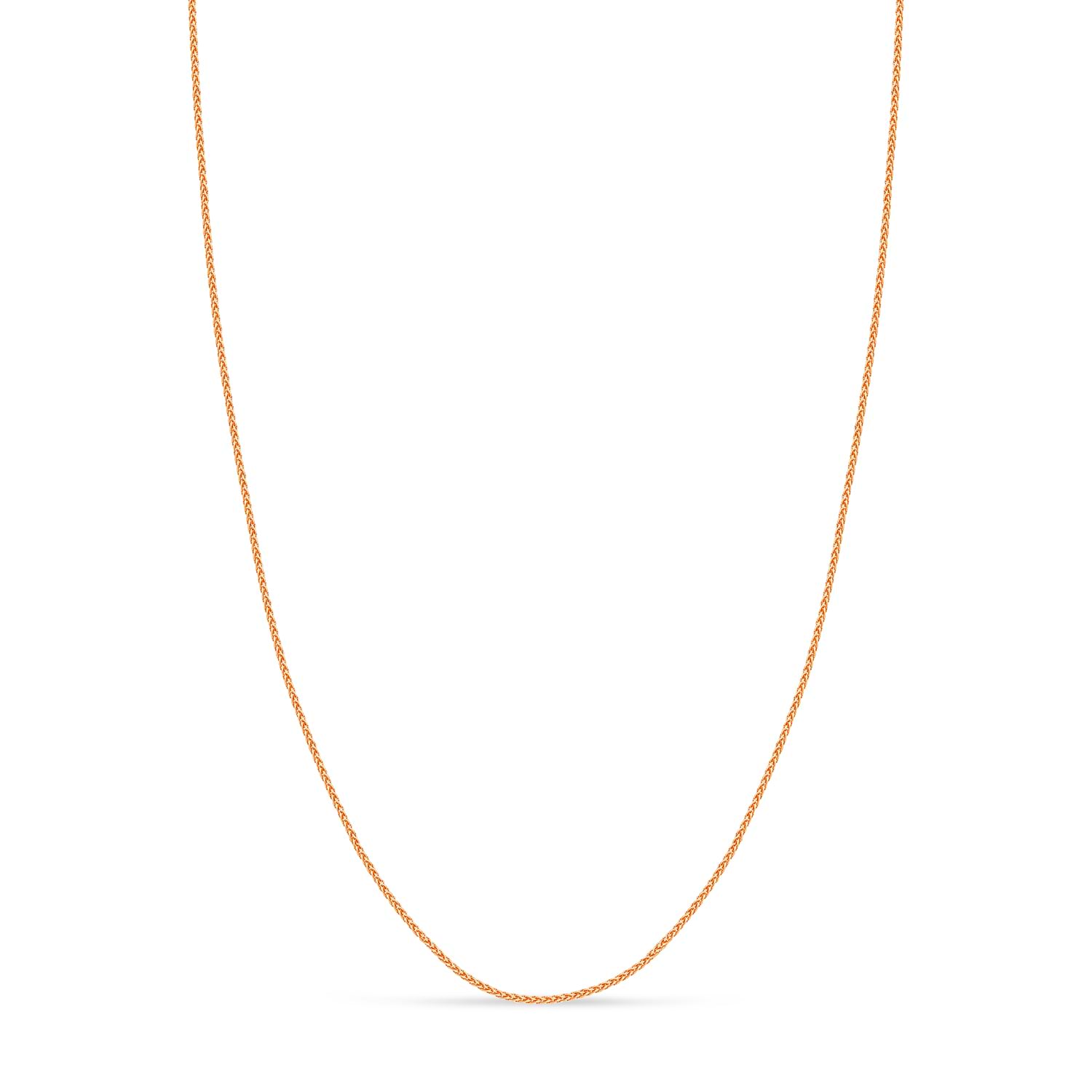 Round Wheat Chain Necklace With Lobster Lock 14k Rose Gold