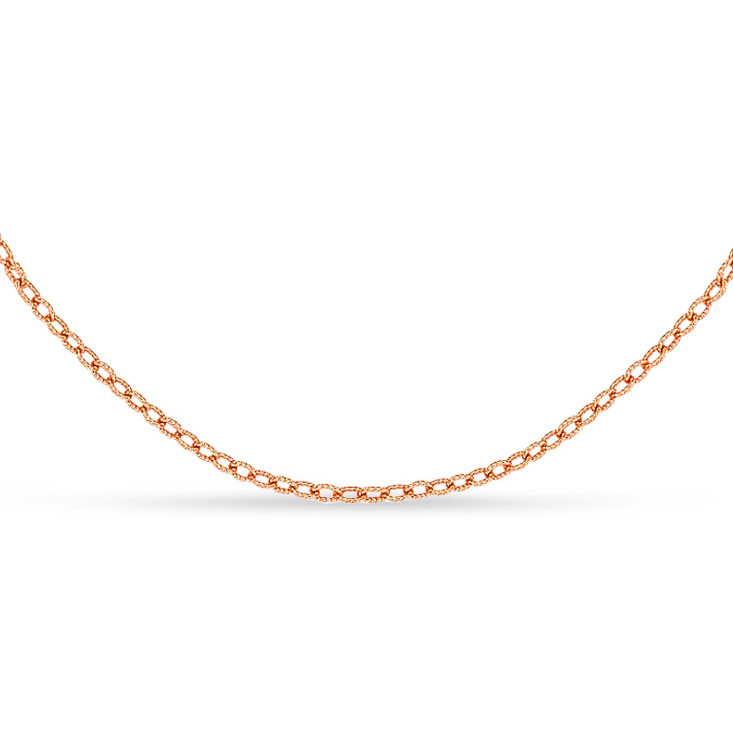 Designer Rolo Chain Necklace 14k Rose Gold