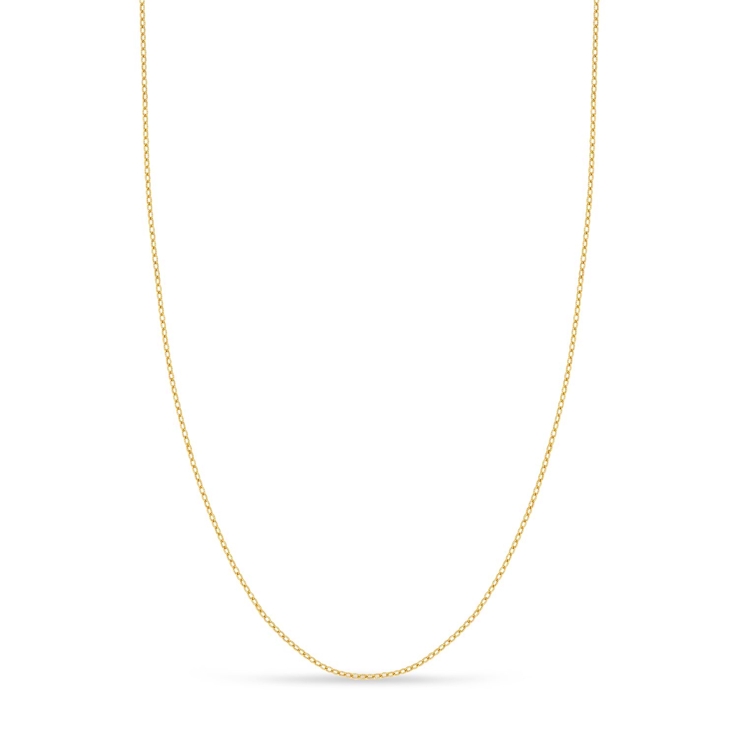 Designer Rolo Chain Necklace 14k Yellow Gold