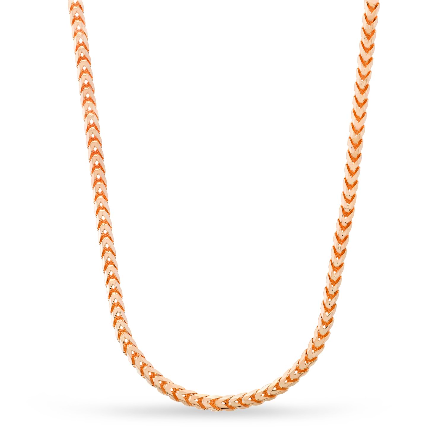 Large Franco Chain Necklace With Lobster Lock 14k Rose Gold