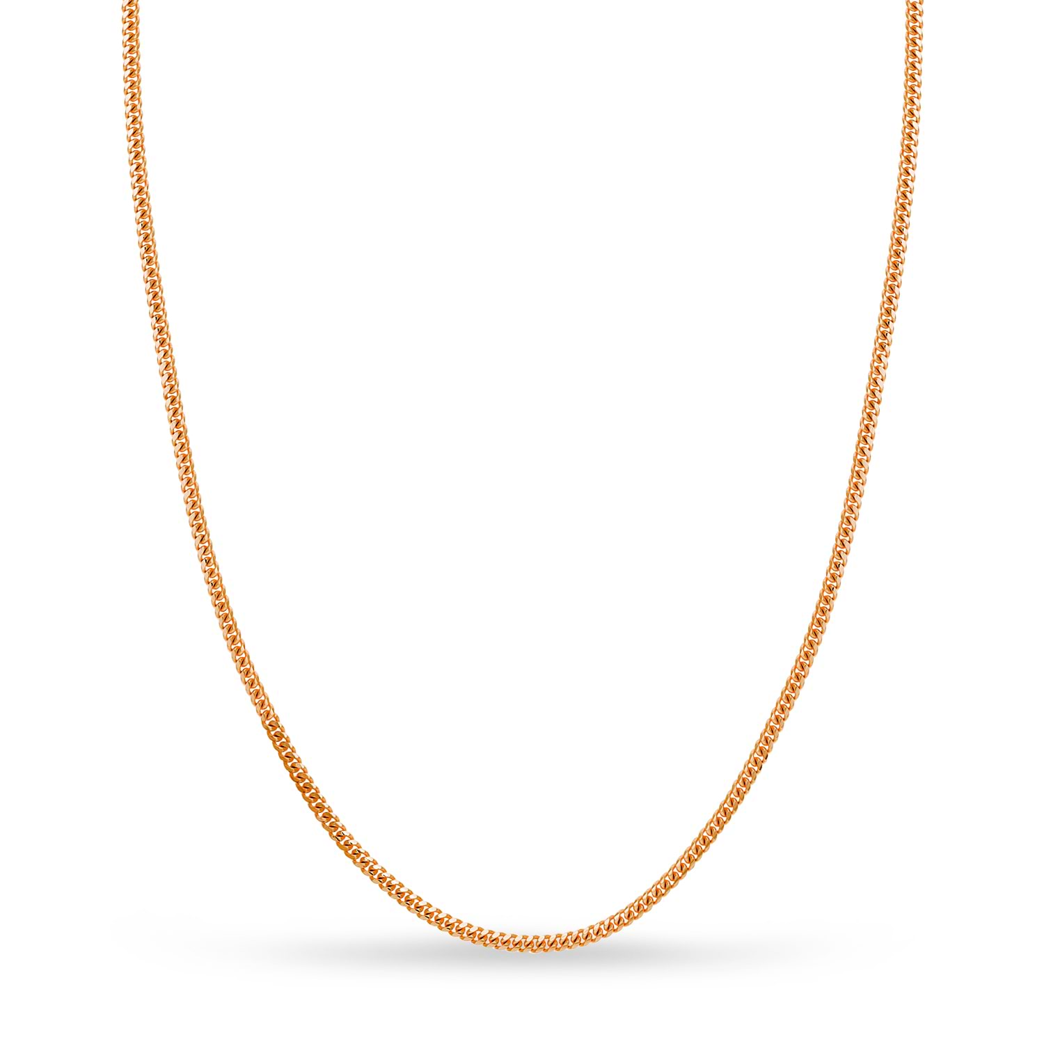 Small Miami Cuban Chain Necklace 14k Rose Gold
