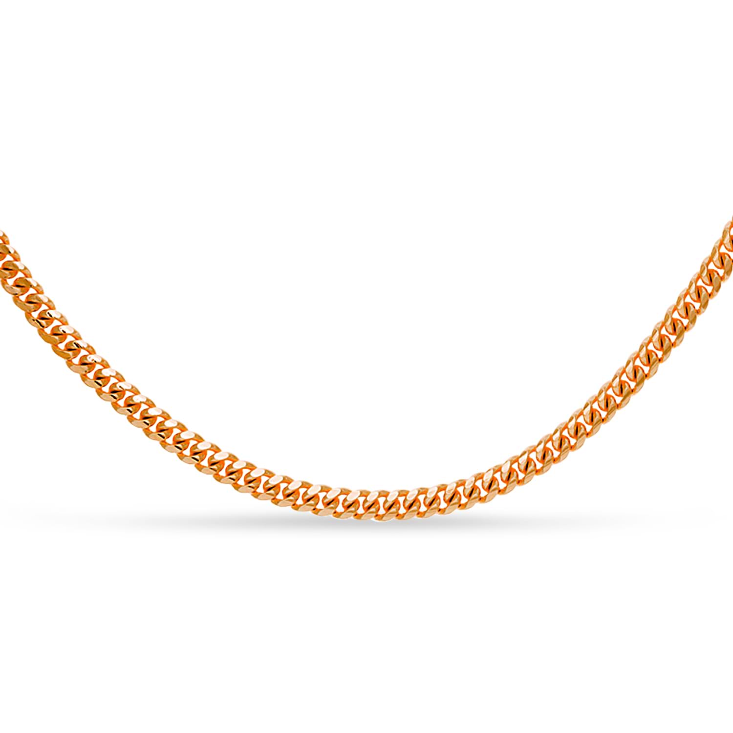 Small Miami Cuban Chain Necklace 14k Rose Gold