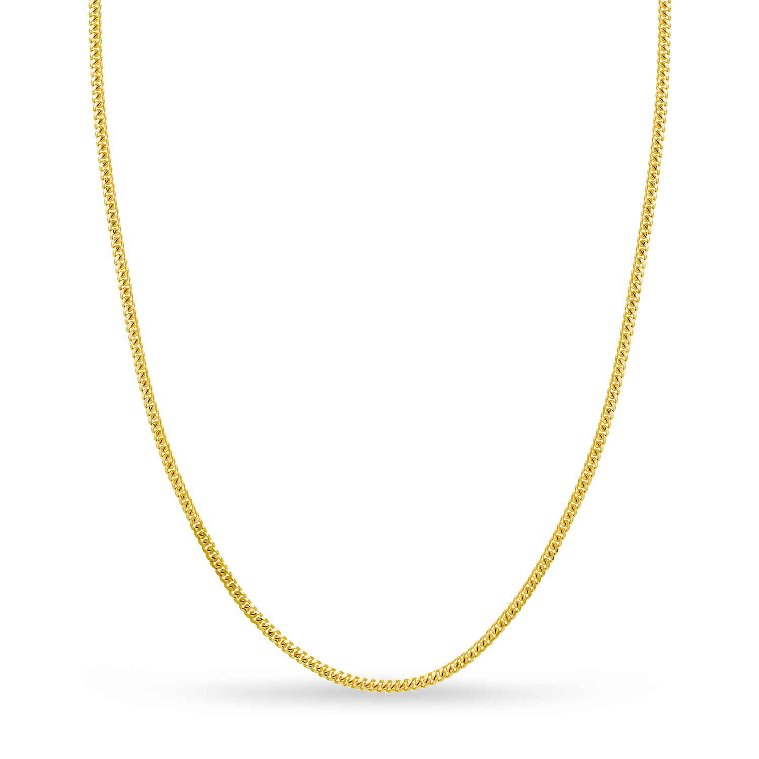 Small Miami Cuban Chain Necklace 14k Yellow Gold