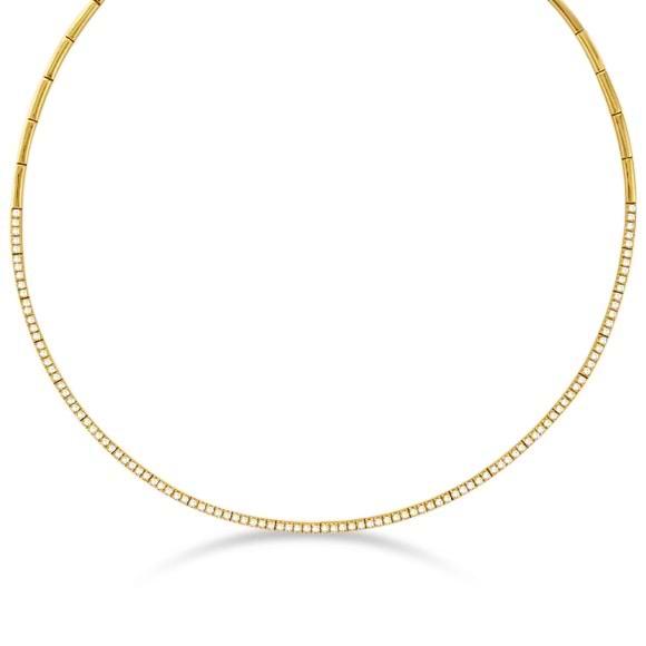 Diamond Choker Tennis Necklace in 14k Yellow Gold (2.31ct)