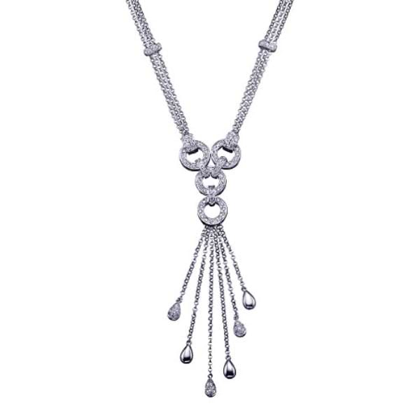 Designer Diamond Necklace in 14k White Gold (1.10 ctw)