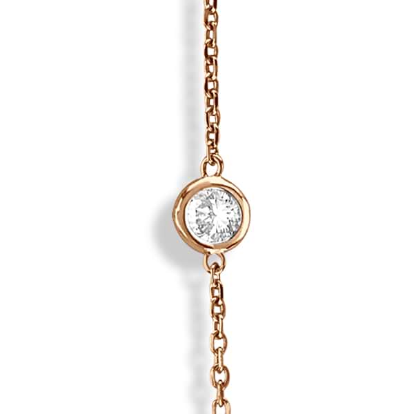 Lab Grown Diamonds By The Yard Station Necklace 14k Rose Gold (3.00ct)