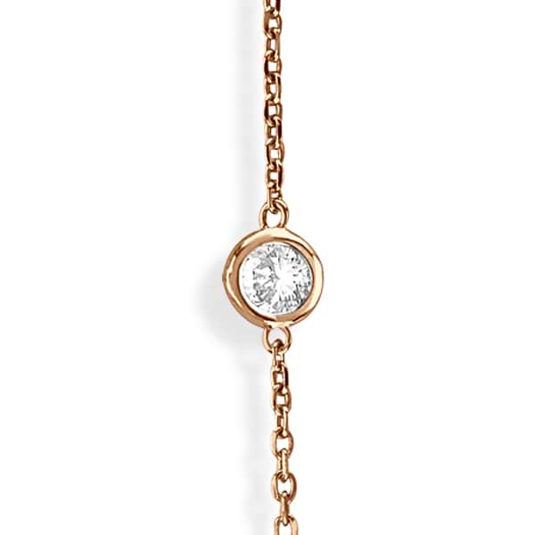 Lab Grown Diamonds By The Yard Station Necklace 14k Rose Gold (4.00ct)