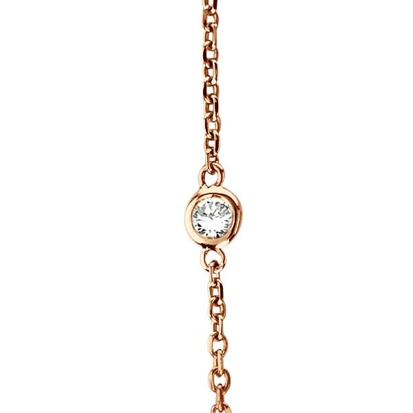 Lab Grown Diamonds By The Yard Station Necklace 14k Rose Gold (0.75 ctw)