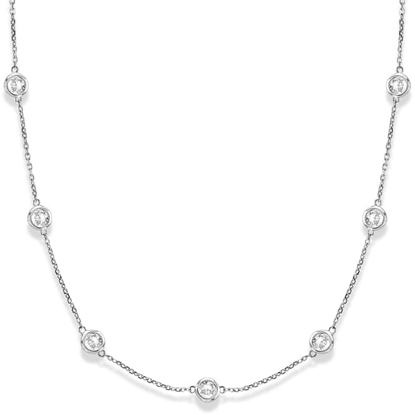 Custom Diamonds by The Yard Bezel-Set Necklace 14k White Gold (3.00ct)
