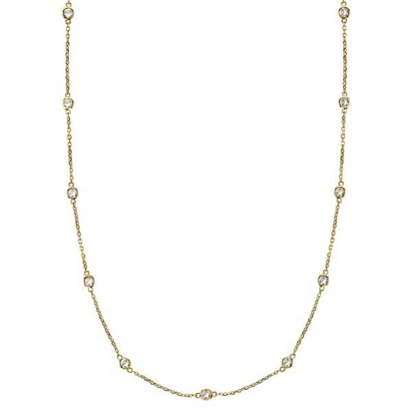 Lab Grown Diamonds By The Yard Station Necklace 14k Yellow Gold (2.00 ctw)
