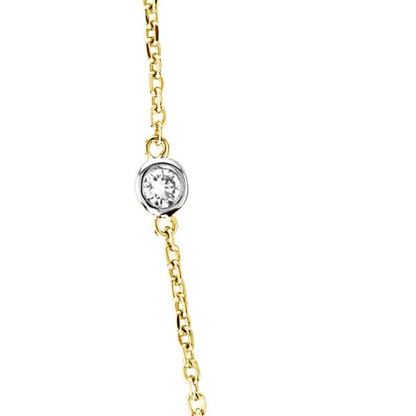 Lab Grown Diamonds By The Yard Station Necklace 14k Two Tone Gold (0.50ct)