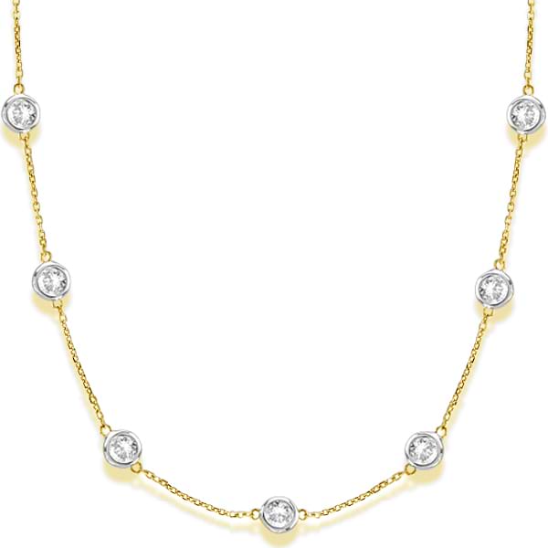 Lab Grown Diamonds By The Yard Station Necklace 14k Two Tone Gold (6.00ct)