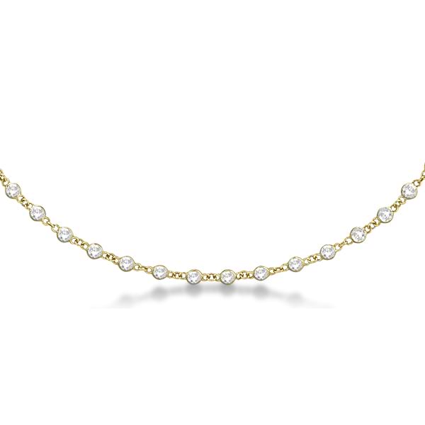 Diamond Station Eternity Necklace in 14k Yellow Gold (1.51ct)