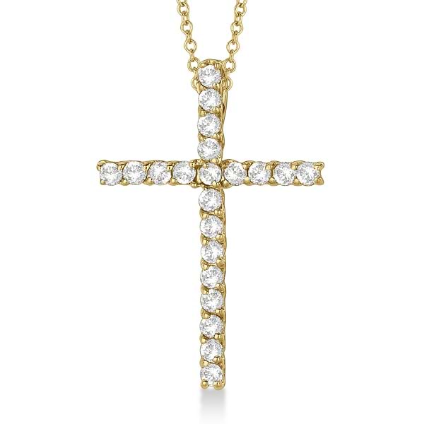 Diamond Cross Pendant Necklace 14kt Yellow Gold (0.75ct)