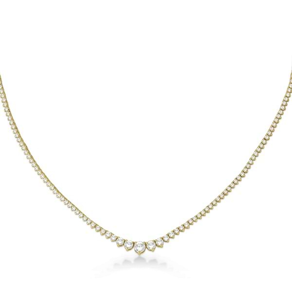 Graduated Eternity Diamond Tennis Necklace 14k Yellow Gold (5.25ct)