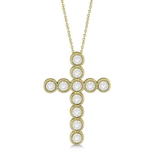 Diamond Cross Pendant Necklace 14k Yellow Gold (0.34ct)