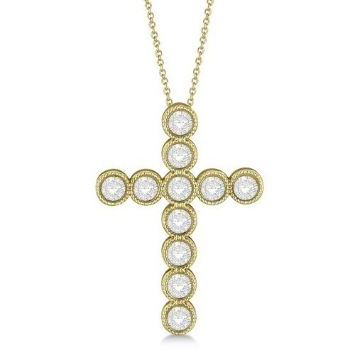 Diamond Cross Pendant Necklace 14k Yellow Gold (0.54ct)