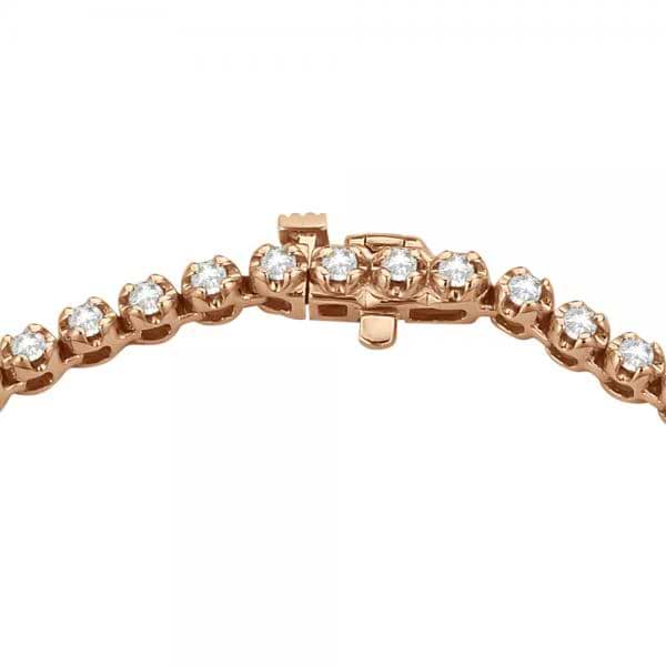 Eternity Diamond Tennis Necklace 14k Rose Gold (10.35ct)
