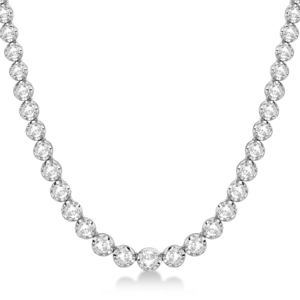 Eternity Diamond Tennis Necklace 14k White Gold (10.35ct)