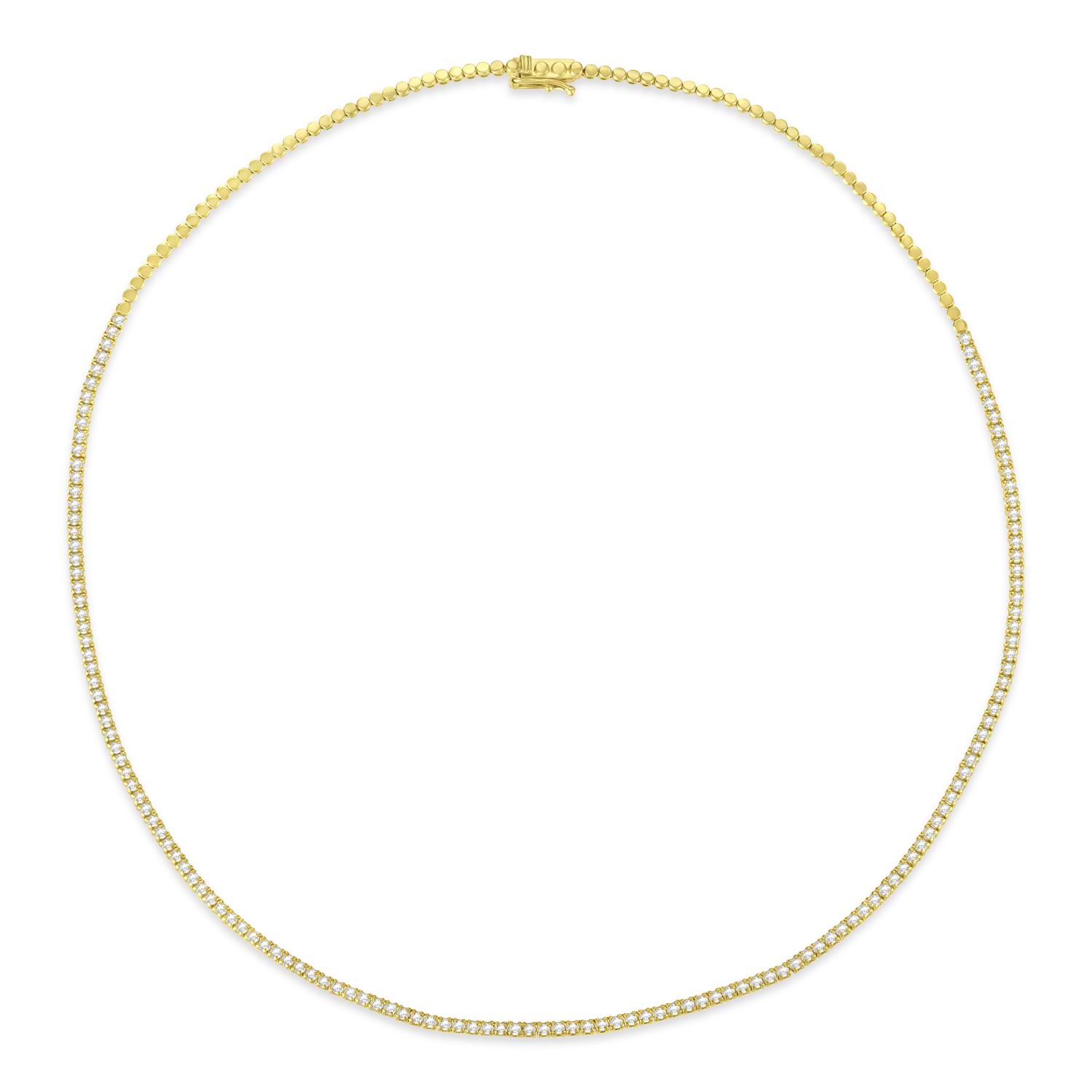 Diamond Tennis Choker Necklace for Women in 14k Yellow Gold (2.00 ctw)