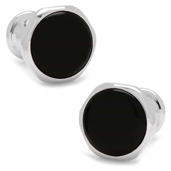 Men's Stainless Steel Onyx Magnetic Bloom Cuff Links