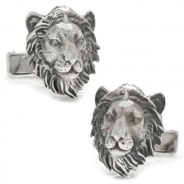 Men's Sterling Silver Lion Head Cuff Links