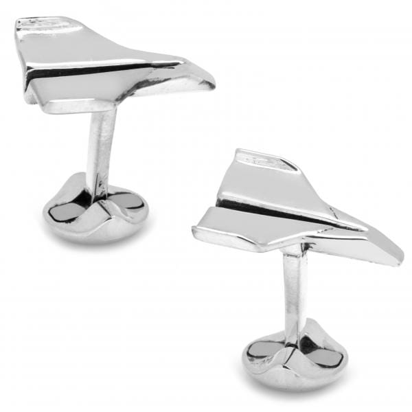 Men's Sterling Silver Paper Airplane Cuff Links