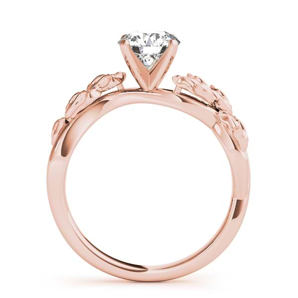 Solitaire Tulip Vine Leaf Engagement Ring Setting 14k Rose Gold