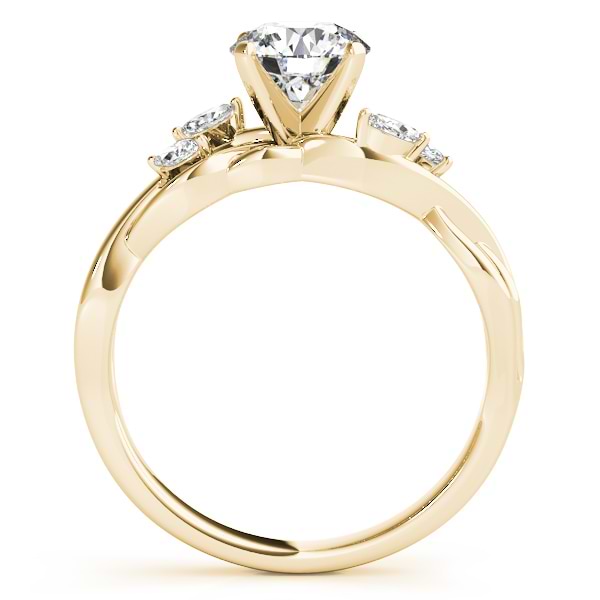 Twisted Round Diamonds & Moissanite Engagement Ring 14k Yellow Gold (1.00ct)