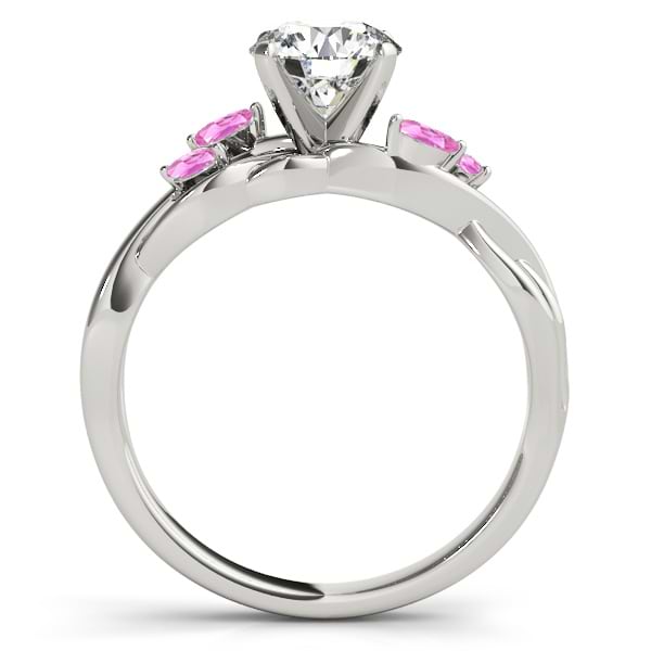 Pink Sapphire Marquise Vine Leaf Engagement Ring 14k White Gold (0.20ct)