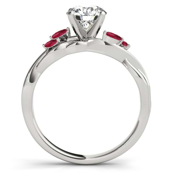 Ruby Marquise Vine Leaf Engagement Ring 18k White Gold (0.20ct)