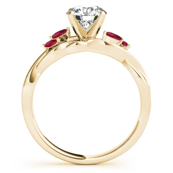 Ruby Marquise Vine Leaf Engagement Ring 18k Yellow Gold (0.20ct)