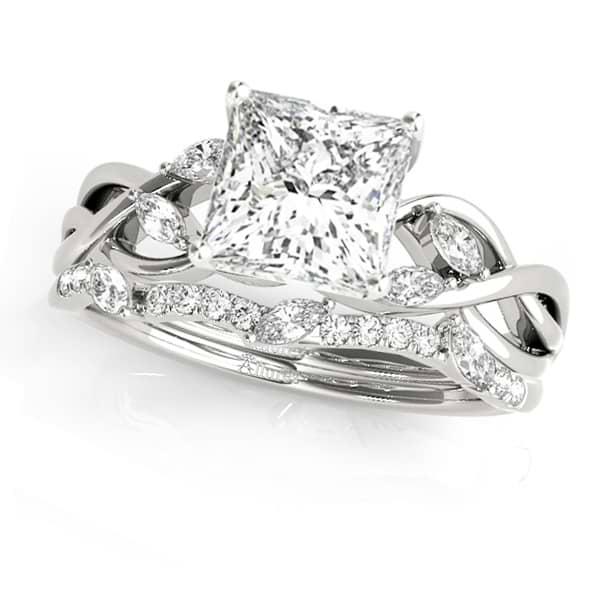 Twisted Princess Diamonds Bridal Sets 14k White Gold (0.73ct)