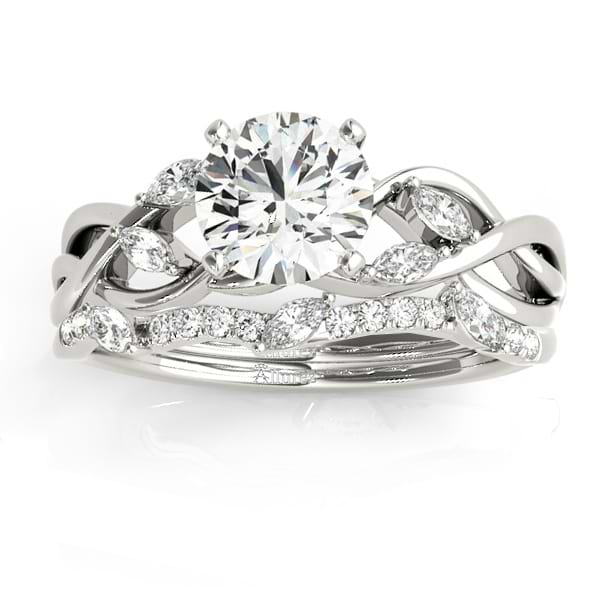 Diamond Marquise Vine Leaf Bridal Set Setting Platinum (0.43ct)