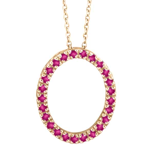 Pink Sapphire Oval Pendant Necklace w/ Chain 14k Rose Gold (0.25ct)