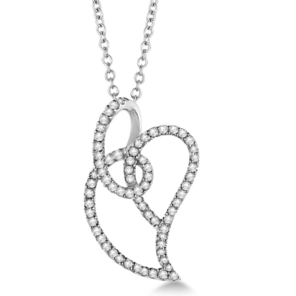 Triple Heart Pendant with Diamonds in 14K White Gold (0.33cw)