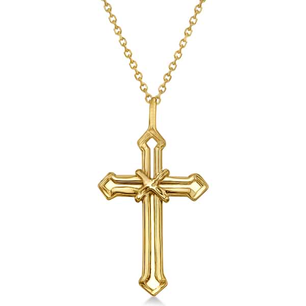 Macy's Diamond Two-Tone Cross Pendant Necklace (1/10 ct. t.w.) in Sterling  Silver with 18k Rose Gold-Plated Sterling Silver Accent - Two | Hawthorn  Mall