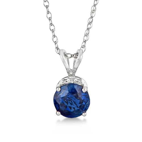 Round Bow Exotic Kyanite Pendant Necklace 14k White Gold (1.05ct)