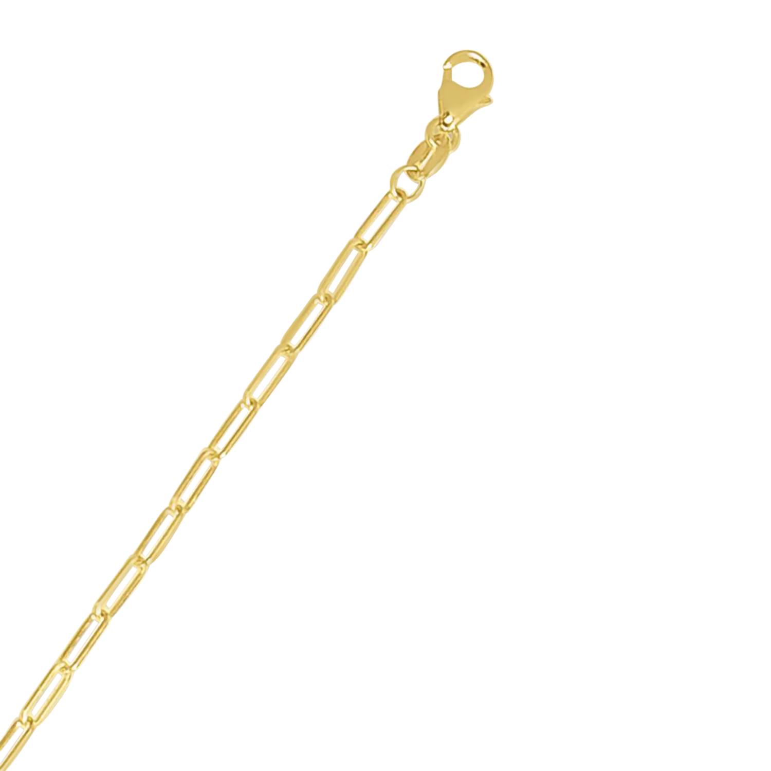 Small Paperclip Link Chain Necklace 14k Yellow Gold (2.1mm)