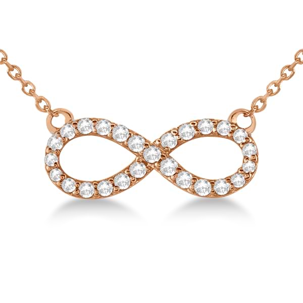 Twisted Infinity Diamond Pendant Necklace 14k Rose Gold (0.50ct)