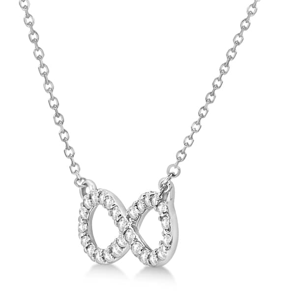 Twisted Infinity Diamond Pendant Necklace 14k White Gold (0.50ct)