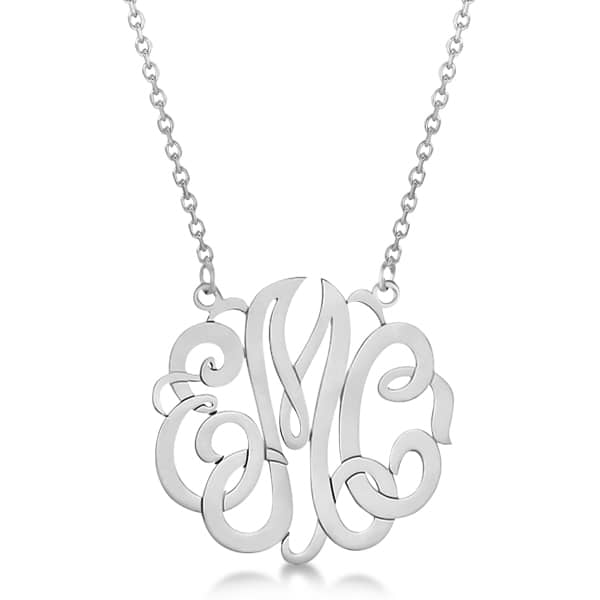 Personalized Monogram Pendant Necklace in Sterling Silver