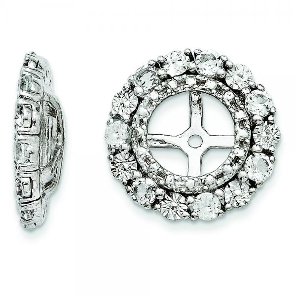 Diamond & White Topaz Earring Jackets Sterling Silver (0.99ct)