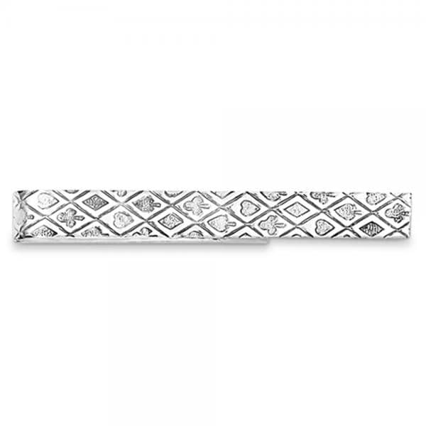 Textured Tie Bar in Plain Metal Sterling Silver