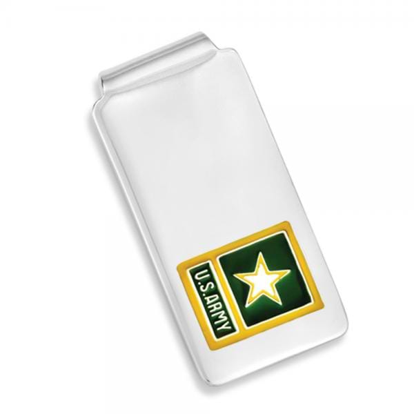 U.S. Army Yellow Star Money Clip in Sterling Silver