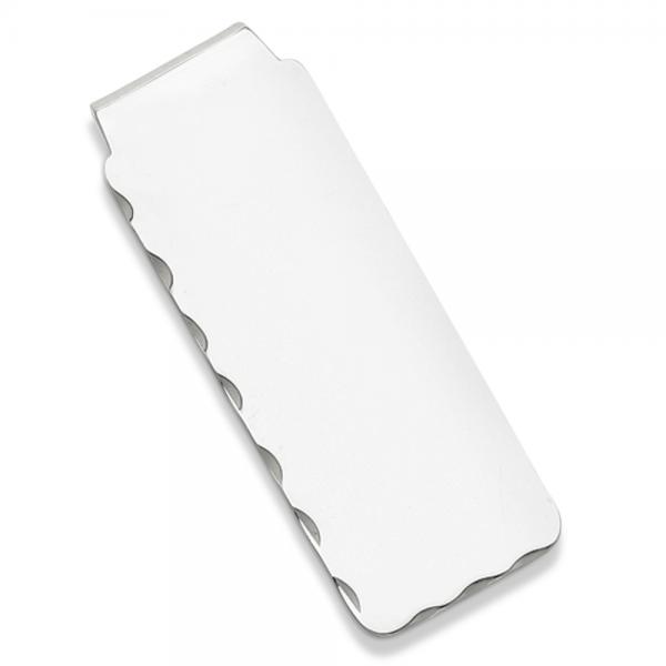 Rectangular Polished Money Clip in Plain Metal Sterling Silver